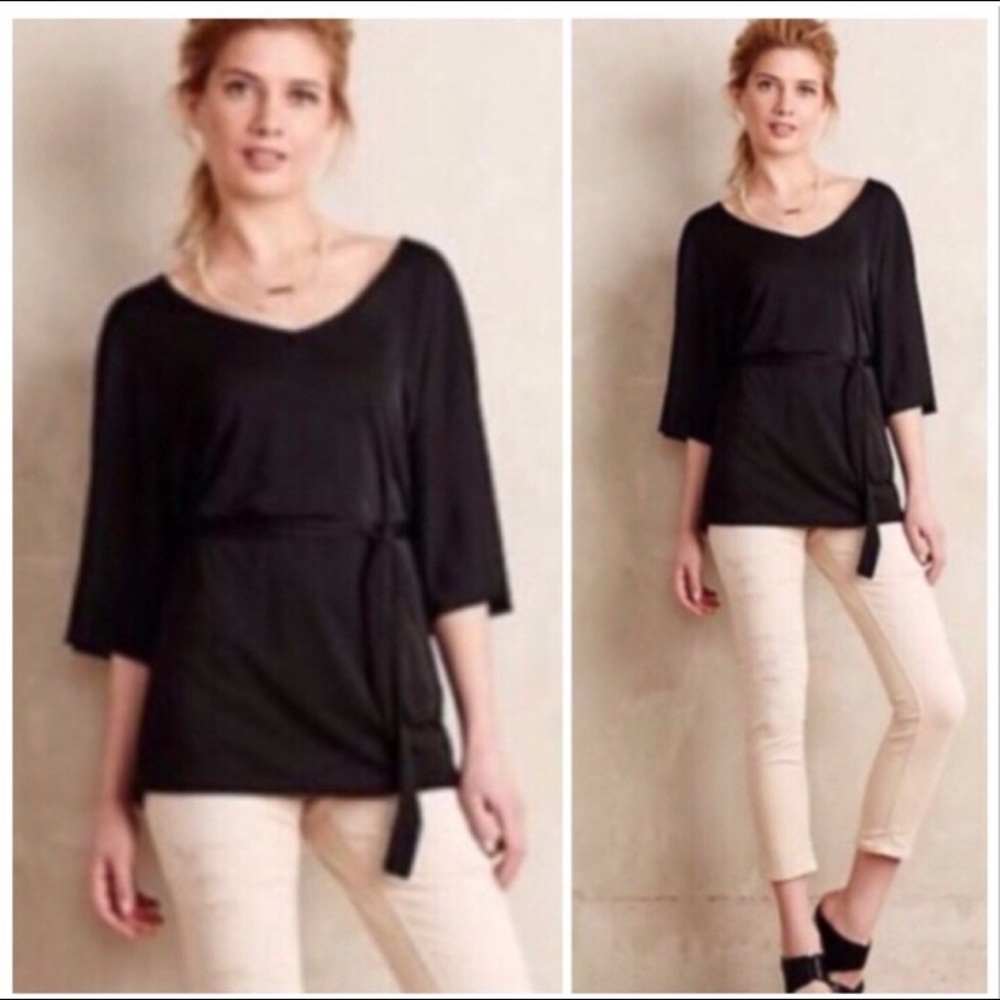 Anthropologie Deletta Belted Top Size M